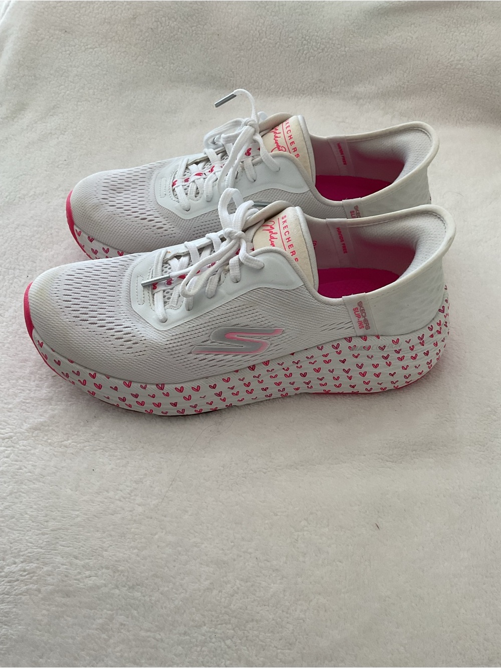 Skechers White & Pink Platform Athletic Sneakers